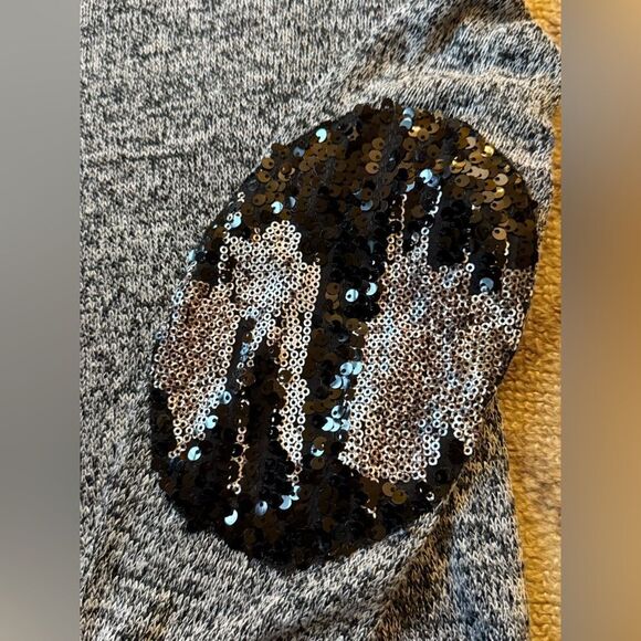 Yetts Los Angeles gray tunic with sequin elbow patches S - Picture 8 of 15